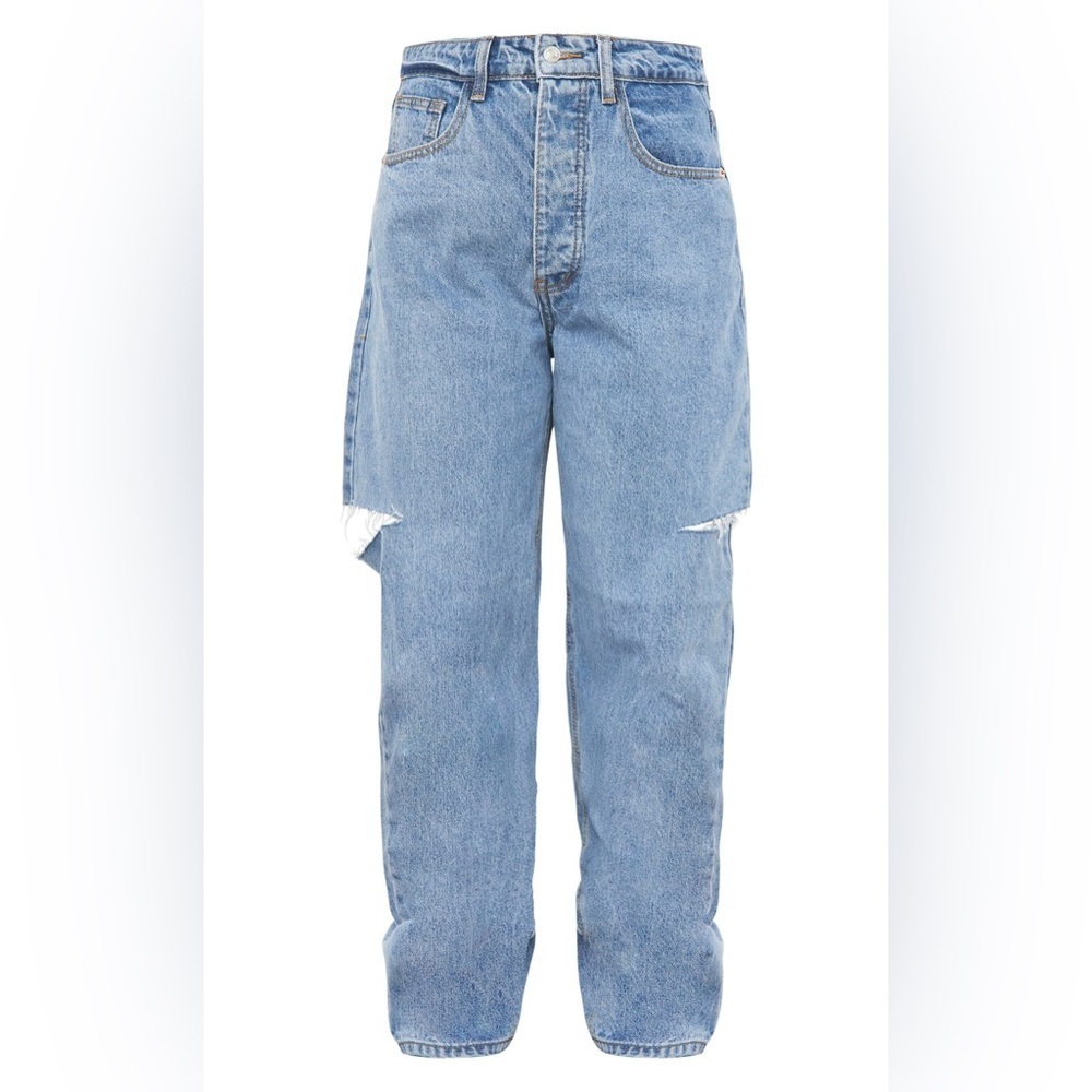 🚨 NWT Pretty Little Things Thigh Split Baggy Boyfriend Jeans - Picture 5 of 9